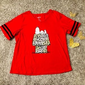 Red Snoopy T-shirt in 1X